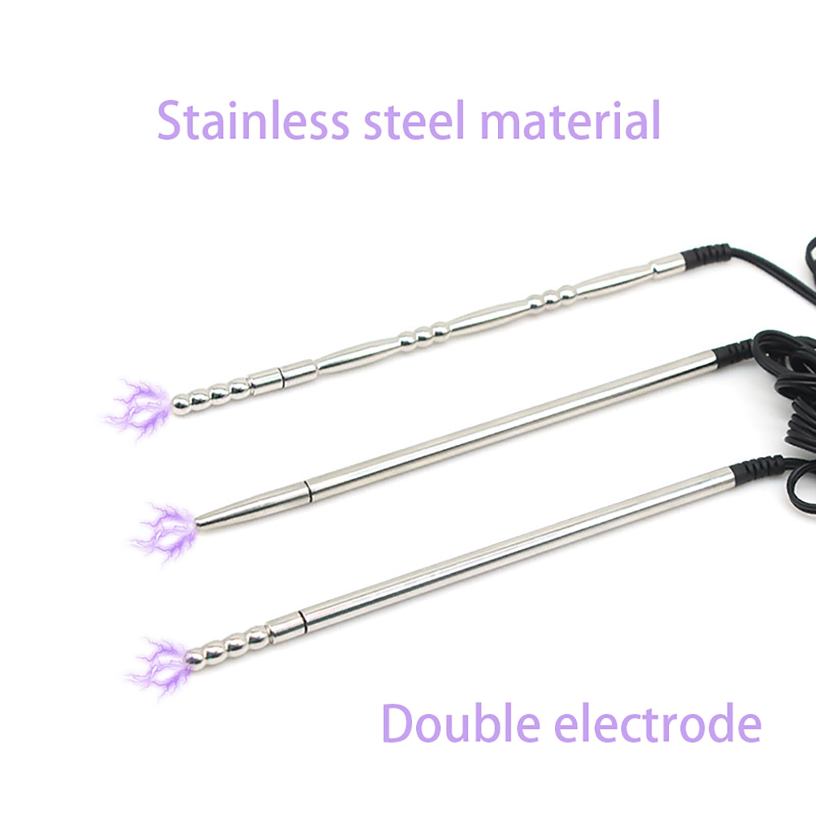 Plug Pene Acero Inoxidable Choque Eléctrico Catéter Estimulación Dilatación Uretral Masturbación Masculina Juguetes Sexuales Eléctricos (A)