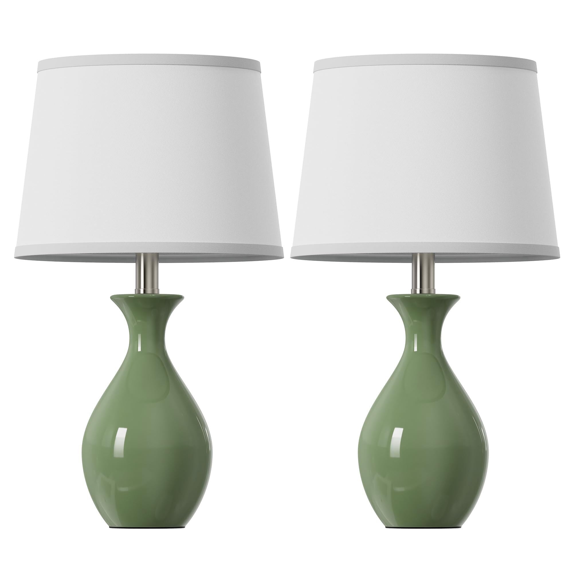 19" Modern Classic Ceramic Table Lamp Set of 2 with Rocker S