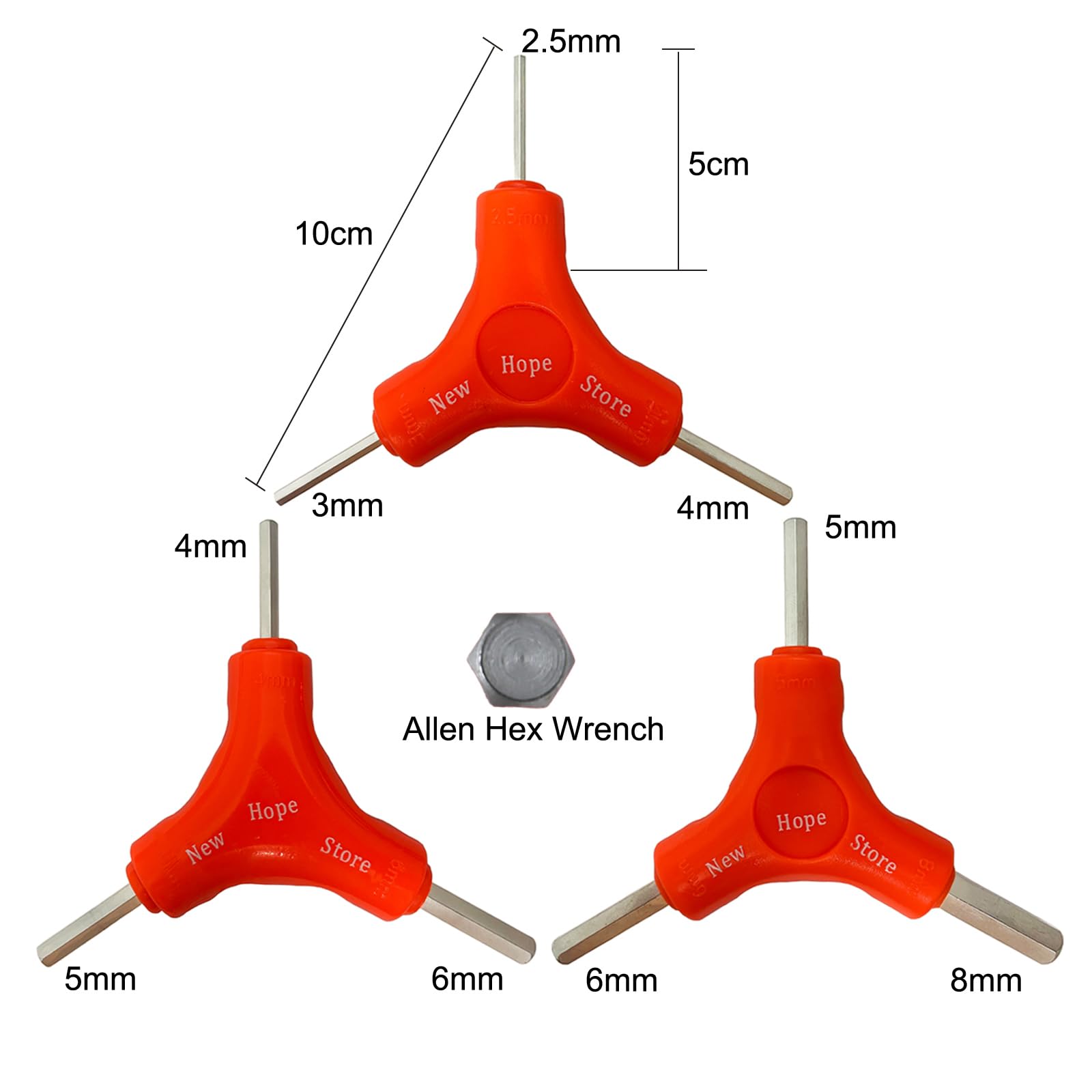 3-Way Bike Hex Wrench Set, Y Allen Wrench All-In-One