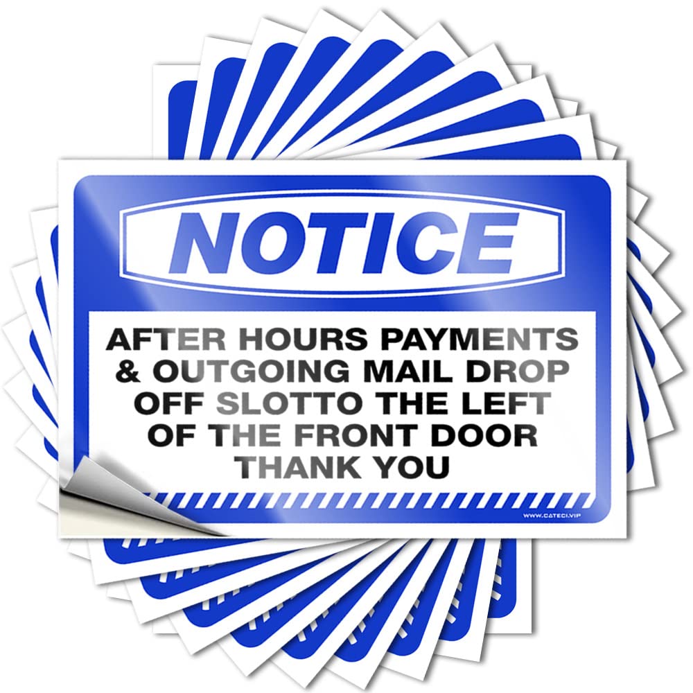Back Porch Decor Sweet Lettering Sticker - Notice After Hours Payment & Outgoing Mail Drop Removable Decal Hard Easy Peel for Interior(6X9CM)