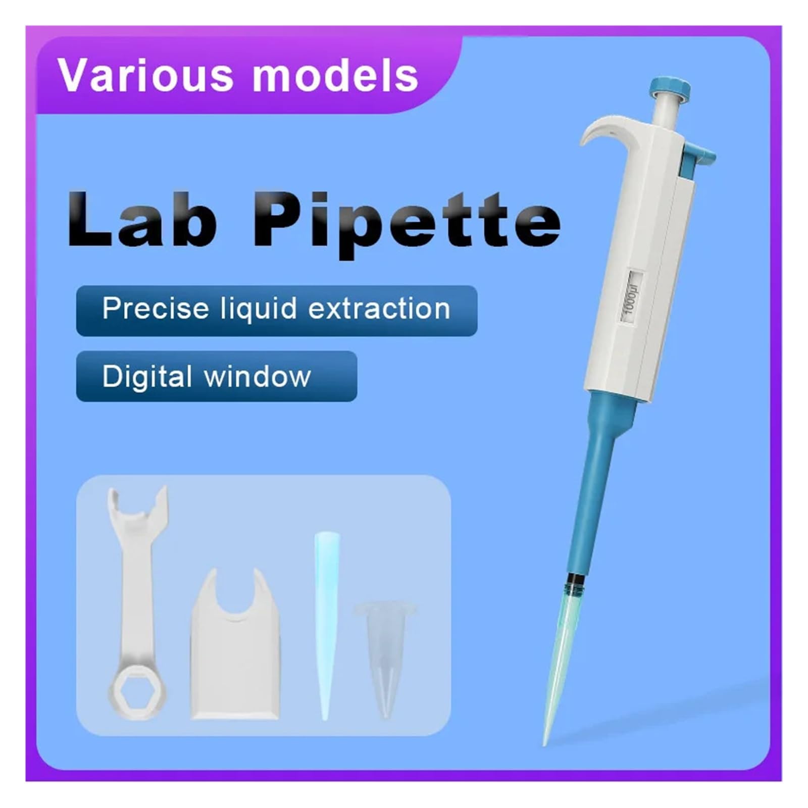pipeta de Laboratorio, Pipeta de Transferencia Volumen Fijo un Solo Canal 5 μl a 5000 mecánica(25ul)