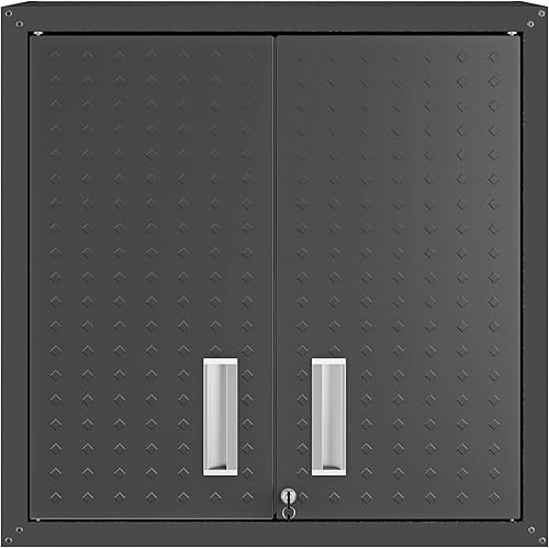 Manhattan Comfort Fortress - Armario flotante de metal texturizado de 30 pulgadas con estantes ajustables, juego de 1, gris carbón disponible en Yaxa Guatemala