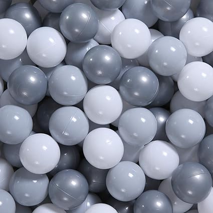 Amazon Com Gogoso Ball Pit Balls Plastic Play Pit Balls Crawl Balls With Color Grey Light Grey White For Baby Kids Playpen Pool 2 2 Inch 100 Pcs Toys Games