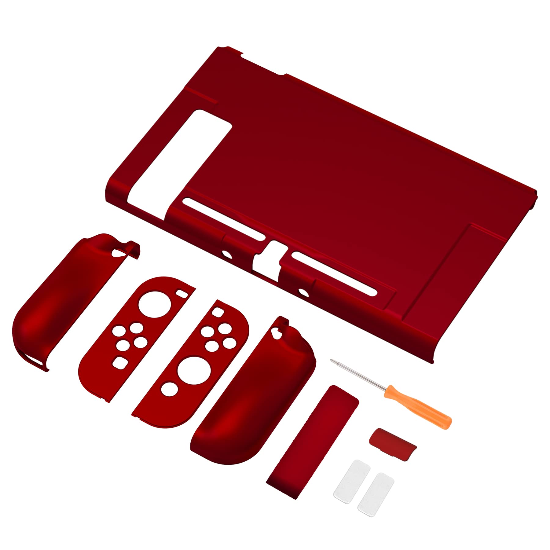 PlayVital Cover Protettiva per Nintendo Switch, Custodia Protettiva Copertura Rigida Grip Ergonomica per Joycon Controller-Rosso Scarlatto