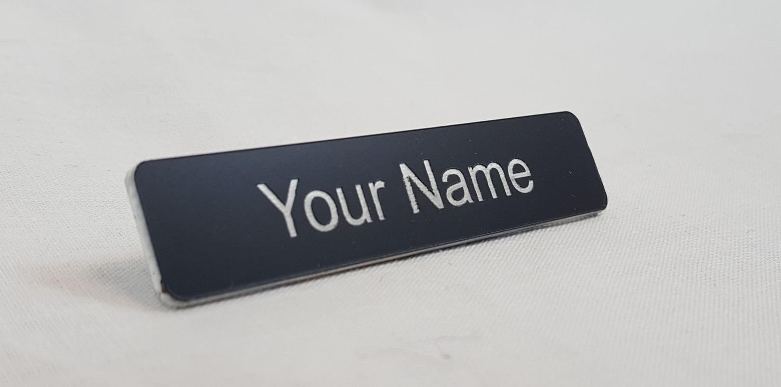Personalised Acrylic Name Badge with Pin - Choice of Colour (Black)