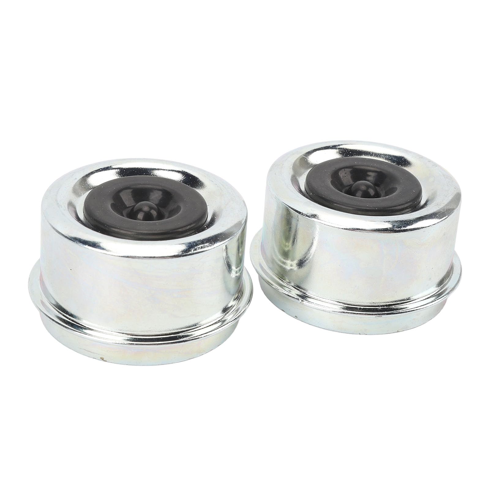 2.44 Trailer Hub Dust Caps for 5,200-6,000 Lb Axles, Bearing Grease Caps with Rubber Plugs, Ideal for Boat Trailers & Marine Trailers