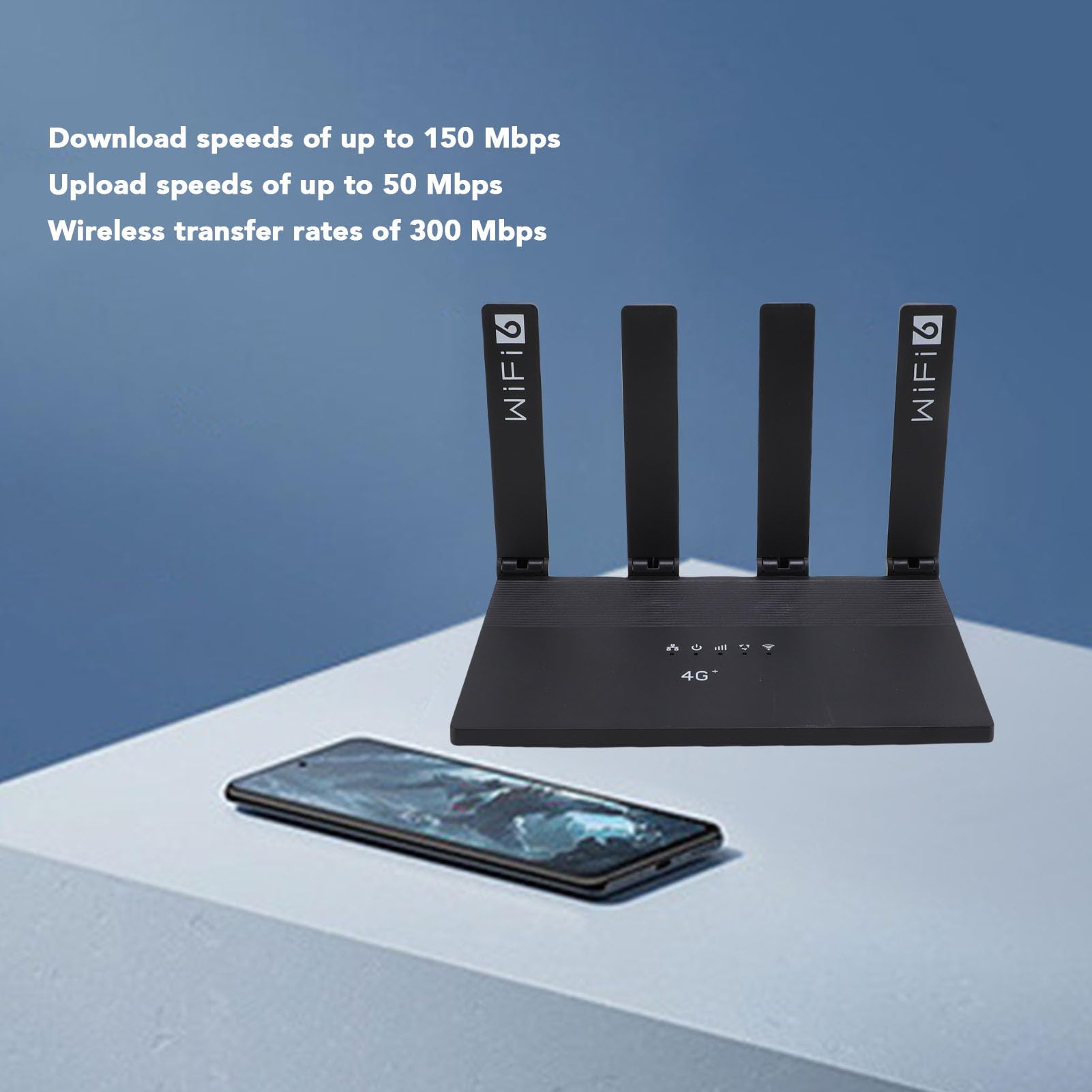 4G LTE Wi -Fi Router Bezprzewodowy Hotspot z Gniazdem Karty SIM 5000 MAh Bateria 300 Mb/S prędkość Domu, Biuro, do 32 urządzeń 4 Anteny