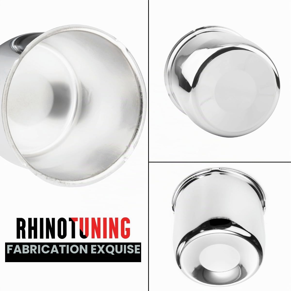 RhinoTuning Lot de 4 cache-moyeux de 4,25" - Diamètre extérieur : 108 mm - Hauteur : 93 mm - En acier au carbone - Convient pour véhicules de tourisme, véhicules tout-terrain, remorques de camion