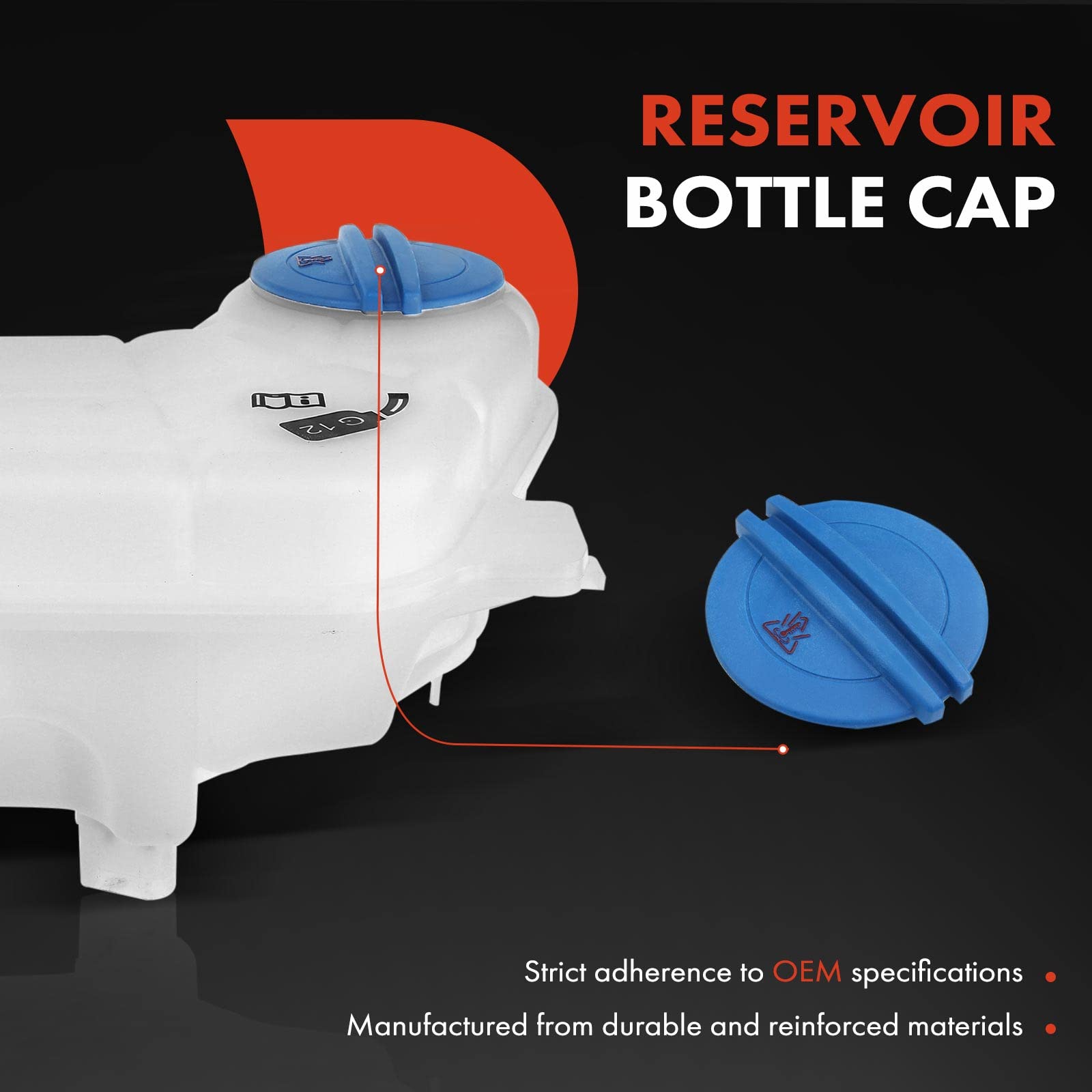 A-Premium Engine Coolant Overflow Reservoir Bottle Tank [with Cap & Sensor] Compatible with Audi A4 2002-2009, A4 Quattro 2002-2010, [1.8L 2.0L 3.2L], Replace# 376737131