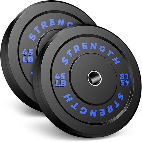 Miniatura 17 de Juego de Pesas Olímpicas de Parachoques de Goma - Placas de Barra de 2 Pulgadas para Entrenamiento de Fuerza en Gimnasio Casero Juego de 160 libras,