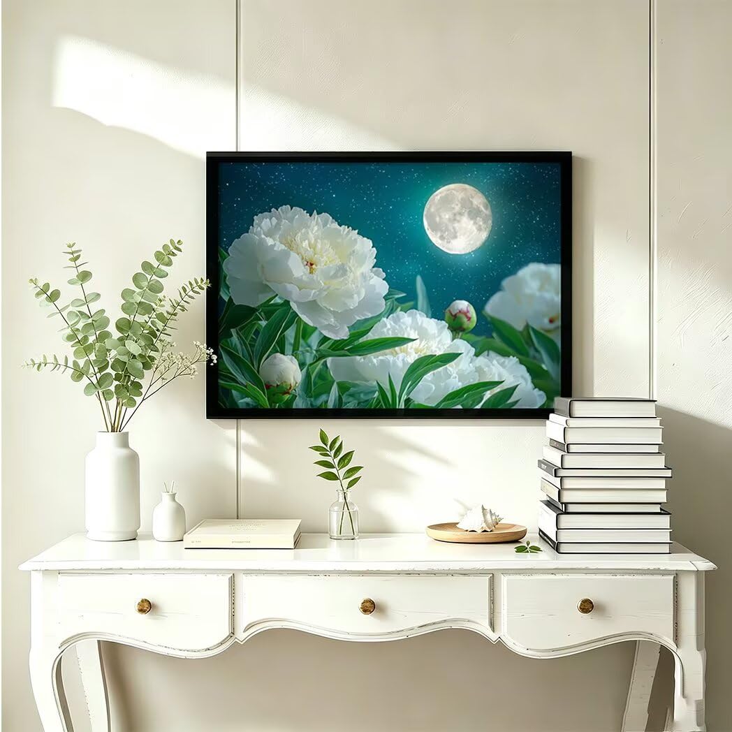 5D kwadratowy obraz diamentowy księżyc 60x80cm-36479