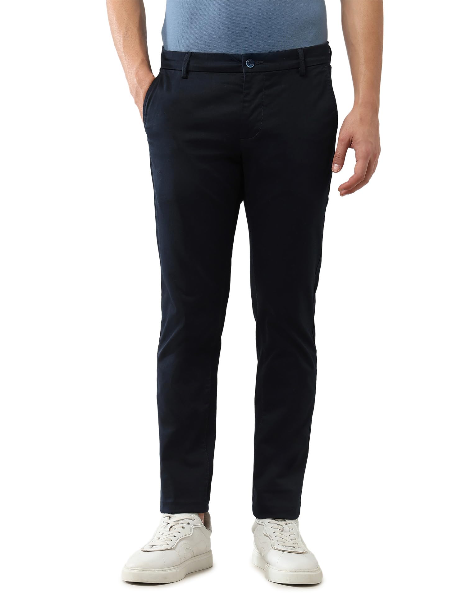 arrow sports Men's Dobby Slim Fit Trousers-picture-42