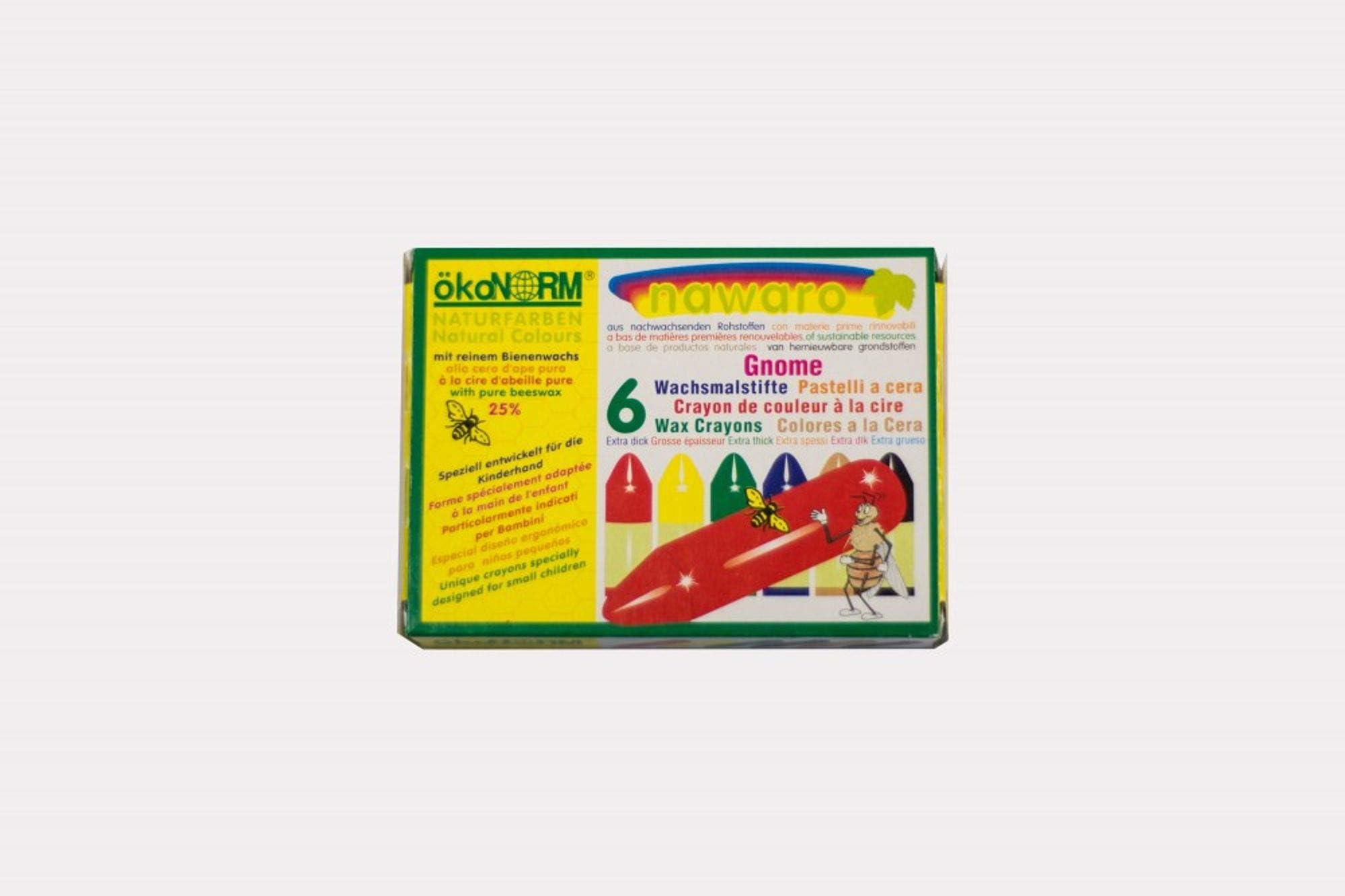 ökoNORM (Oekonorm) Nawaro Mini Chubby Wax Crayons Gnome 6 Colour Pack, Varied, One Size