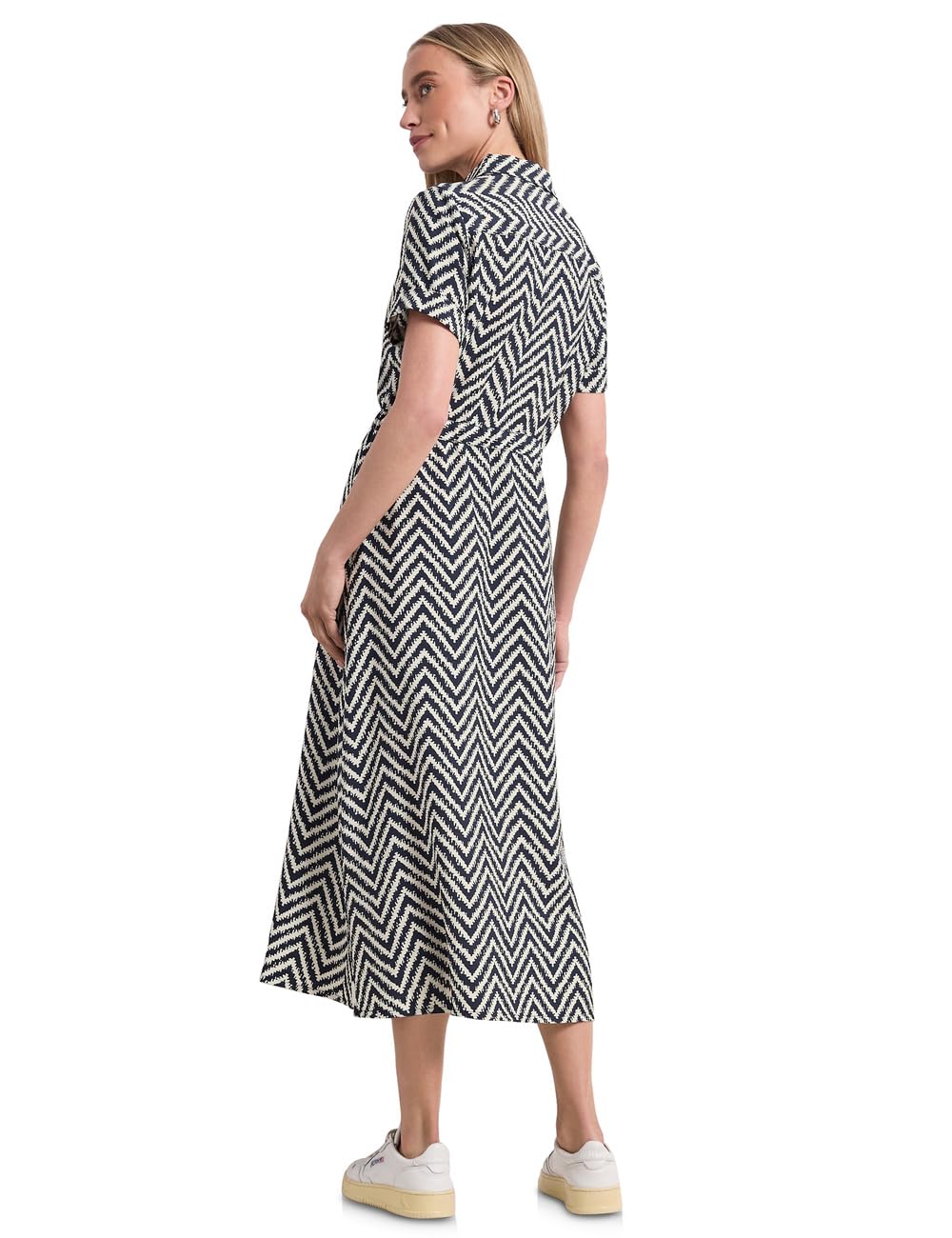Street One Damen 1409226 Midi-Kleid mit Zick-Zack-Muster (1er Pack)