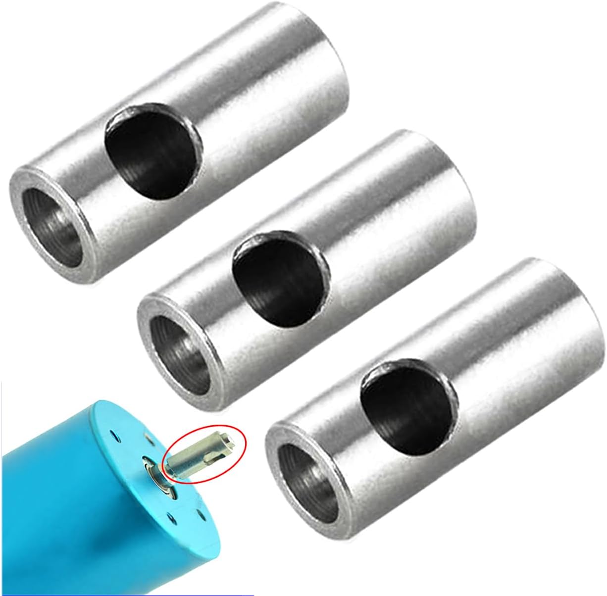 3Pack ShareGoo Metal 3.17mm to 5mm Shaft Adapter Change-Over Motor Axle Sleeve Compatible with Hobbywing HSP 540 550 EZRUN-3656 Motor RC Car Boat Plane