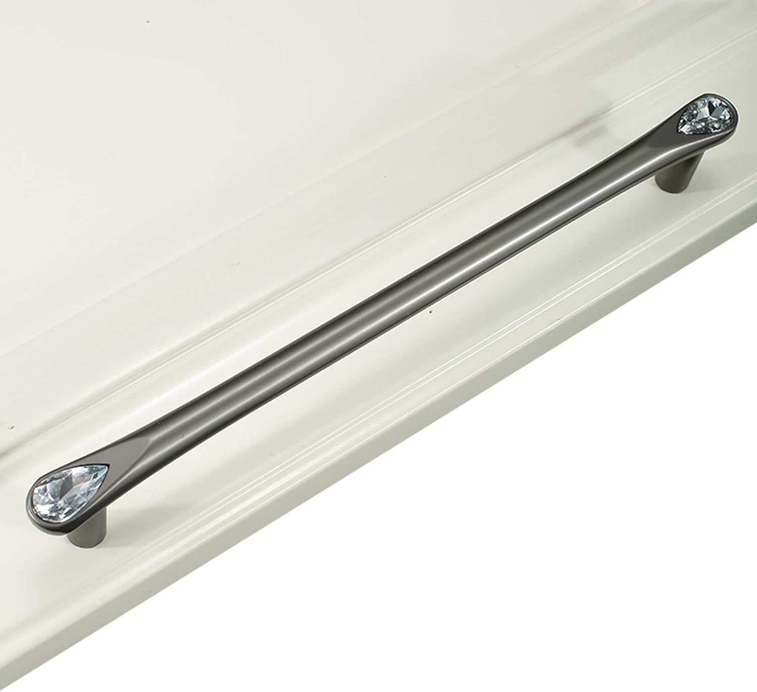 Modern Europe Style Kitchen Cabinet Door Handle,Zinc Alloy Rhinestone Furniture Door Drawer Pull Handle Cupboard Wardrobe Knobs Handle Closet Pull Handle for Home Office(Blackhole Center 192mm)
