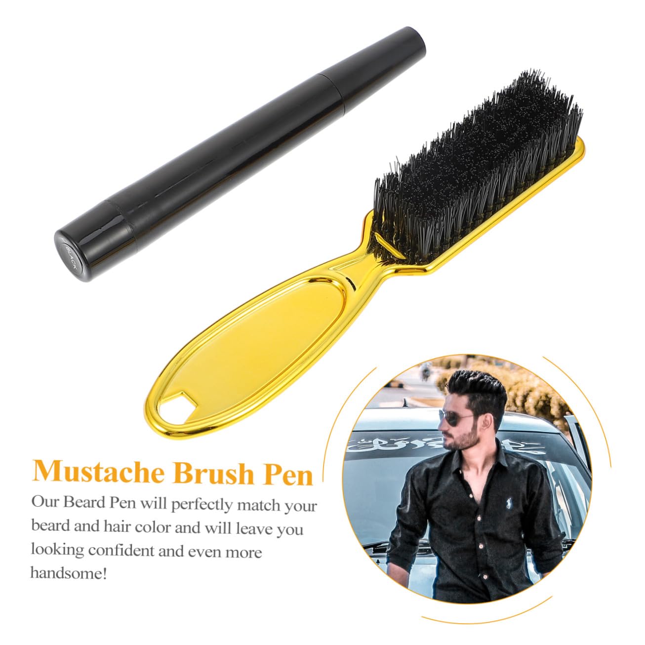 1set Beard Filler Pen for Four Fork Tip Brush Pen Grooming Tools for Natural Beard and Hairline Restoration and Finish