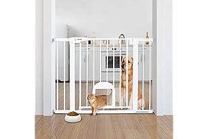 Babelio Baby & Pet Gate (Walk Through Automatic Close White 29"-37"W)