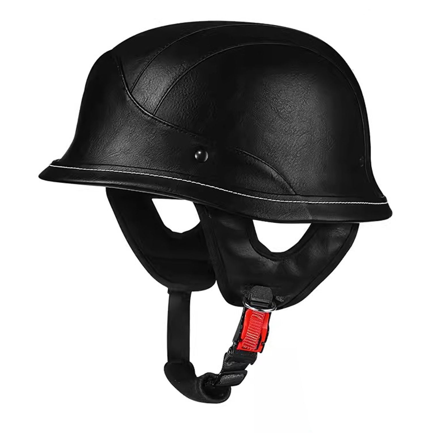 Casque moto jet cuir premium au style vintage pour adulte