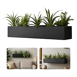 Vaso Suspenso De Parede Moderno Minimalista Elegante Decoração Plantas Sala Quarto Escritório Cozinha Casa Presente (Preto)