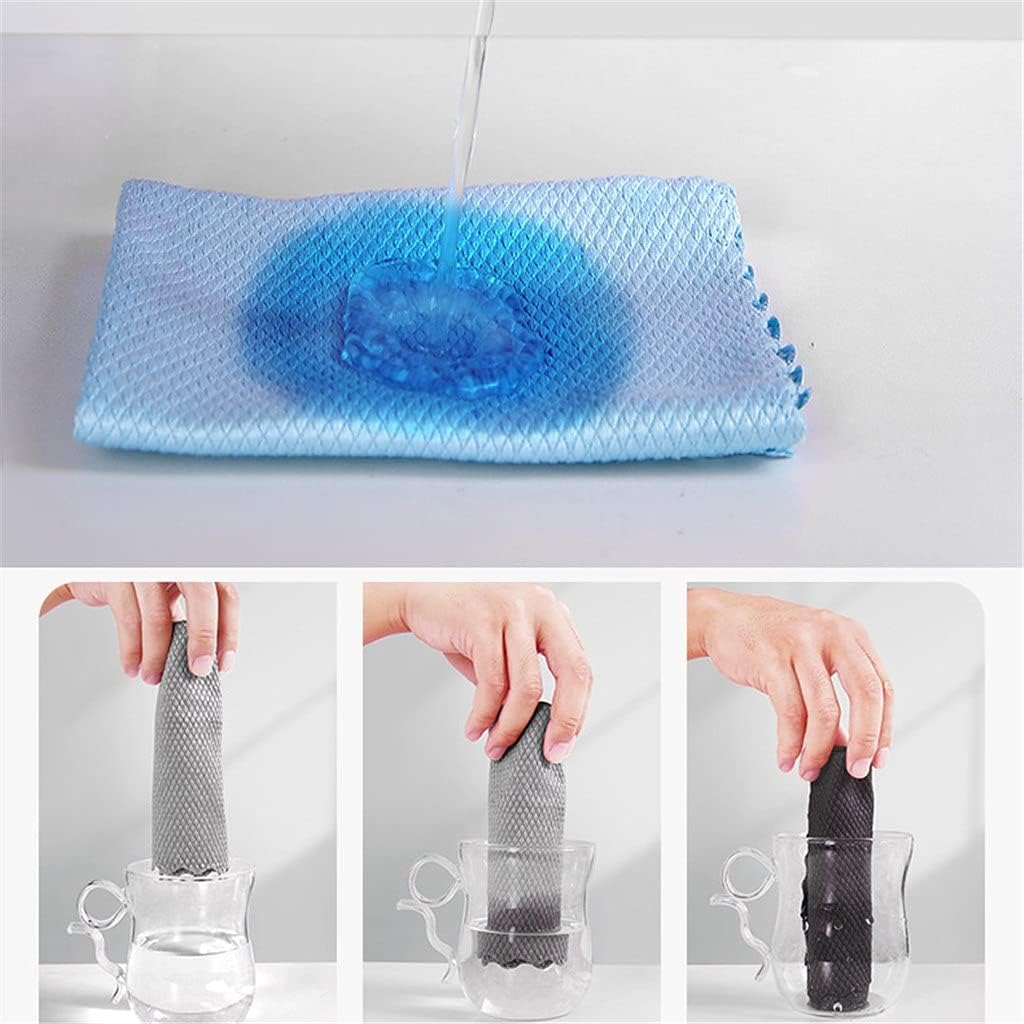 8pcs Mixed Color Cleaning Cloth Washing Dishs Kitchen Supplies Side Absorbent Dishcloth Soft Tool