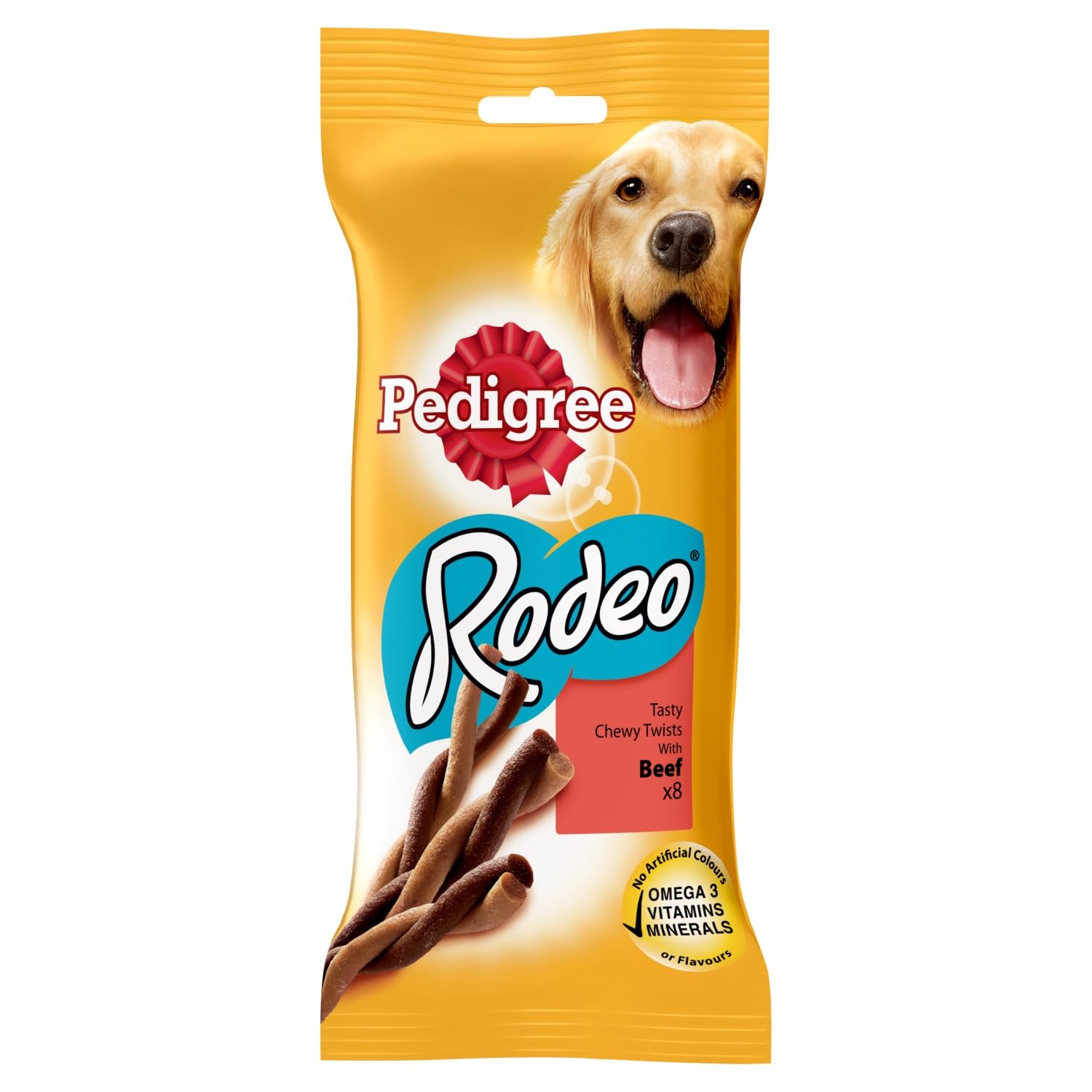 Pedigree Rodeo - Chewy Twists Dog Treats With Beef, 1 Bag of 12 X (1 X 140 G / Total Of 8 Chews)