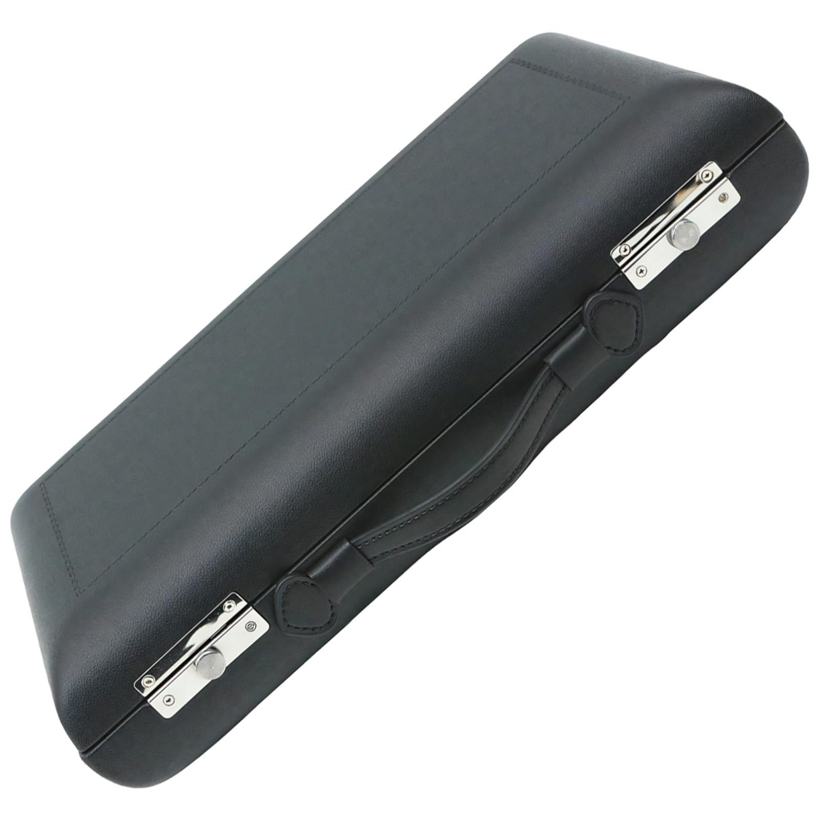 Czarne etui na obój, twarde skórzane drewniane etui na obój z etui, przenośne przechowywanie, konstrukcja z podwójnym zamkiem, pogrubiona podszewka, wygodny uchwyt, 36,5 x 20 x 8 cm