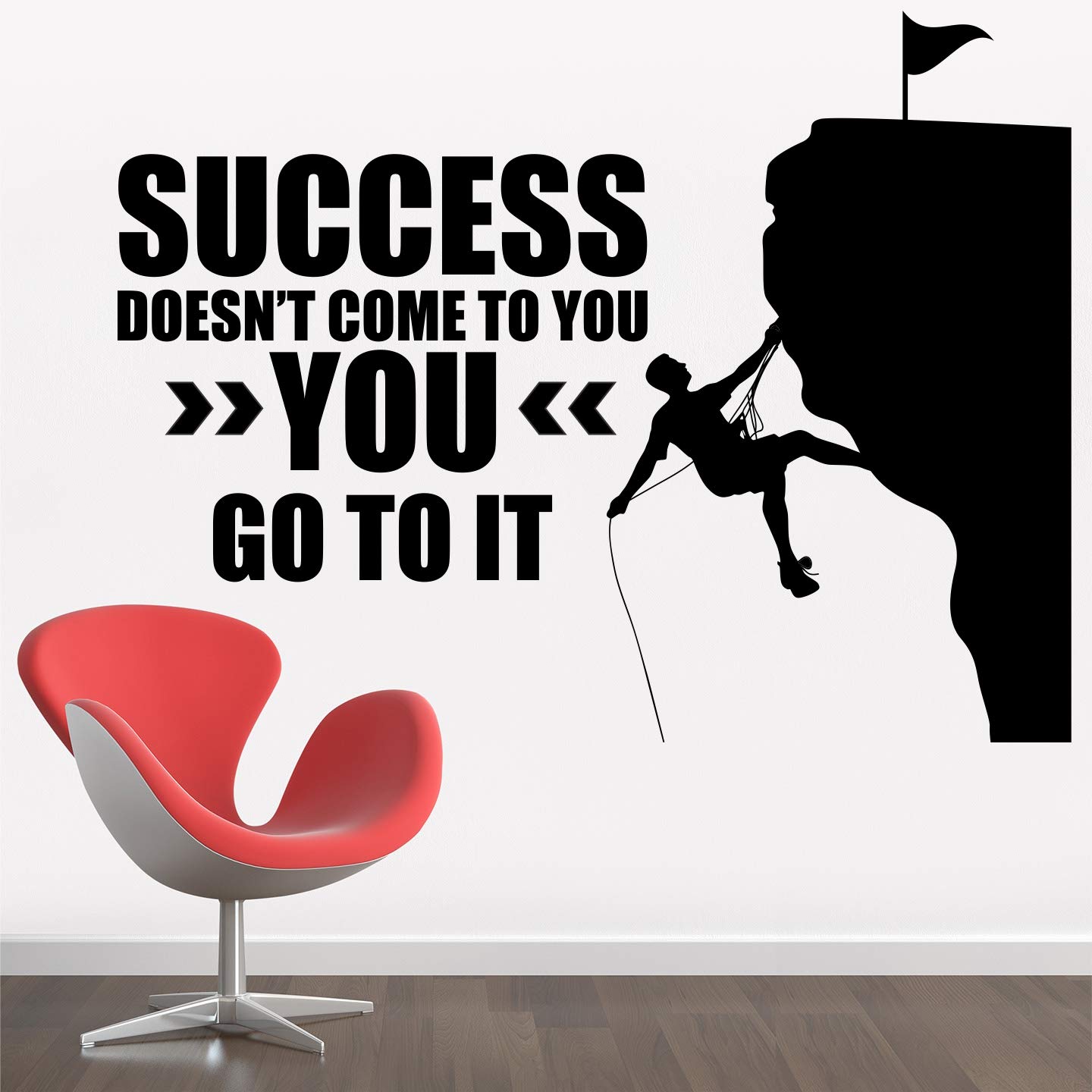 StickMe 'Success Doesn't Come to You You Go to It - Inspirational - Motivational - Quotes - Wall Sticker ' -SM644 (Multi Colour, Vinyl - 110cm X 90 cm ) 1