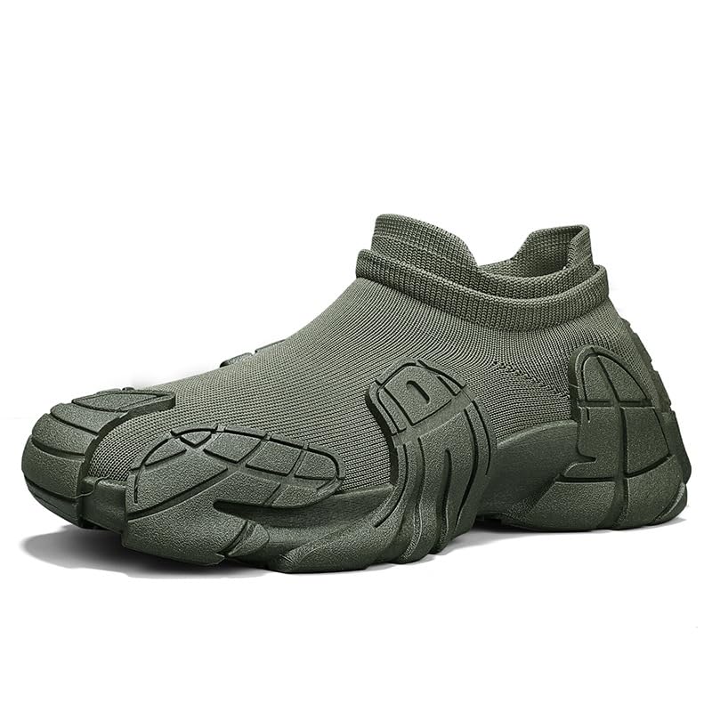 Men's Stylish Low-Top Slip-On Sneakers - Retro-Futuristic Design, Upper, Breathable Fabric Lining, Perfect for Casual and Semi-Formal Occasions2