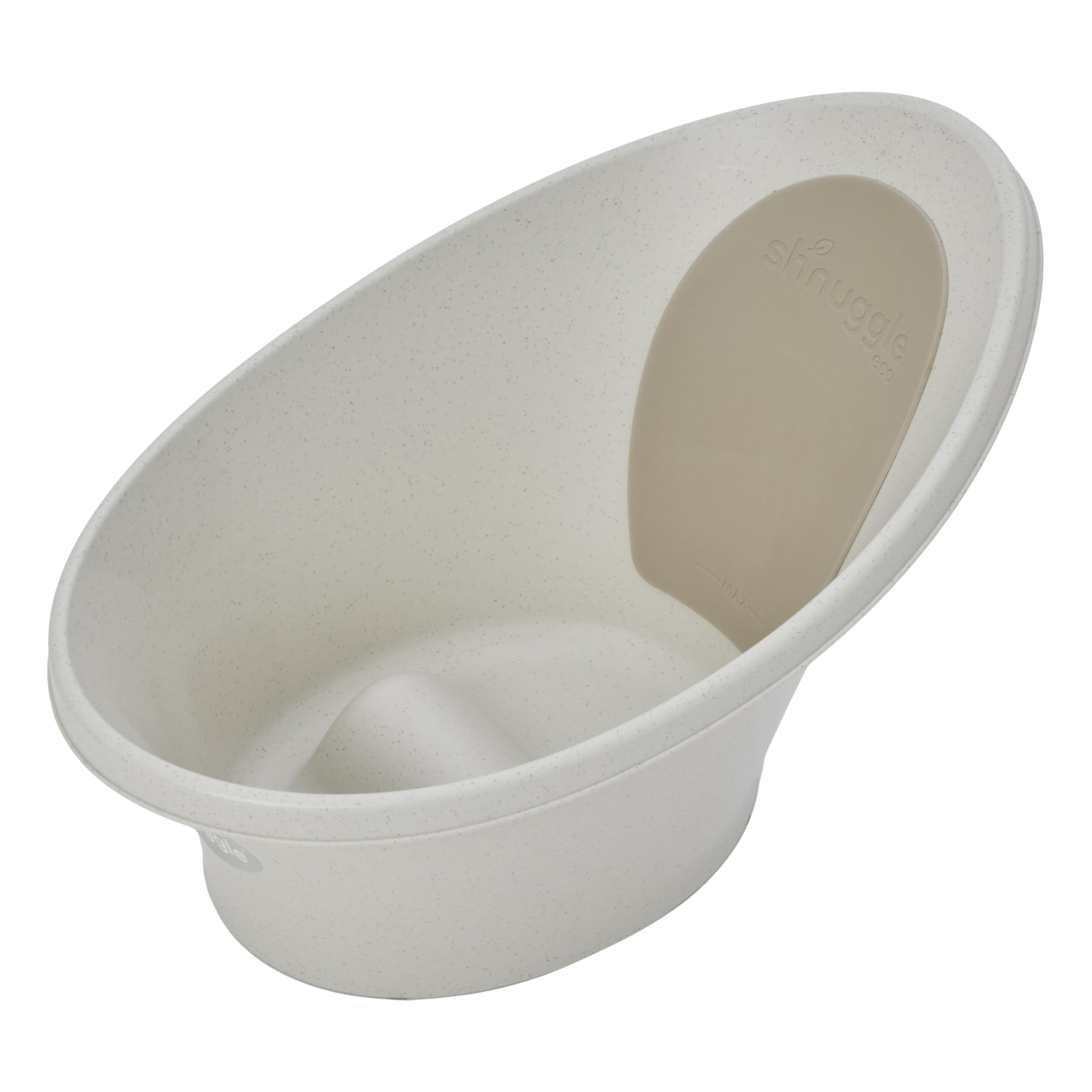 Shnuggle ECO - Bañera para bebé recién nacido | Material reciclado con refuerzo integrado y respaldo suave | Adecuado para recién nacidos | Incluye tapón de agua | Galletas y color crema