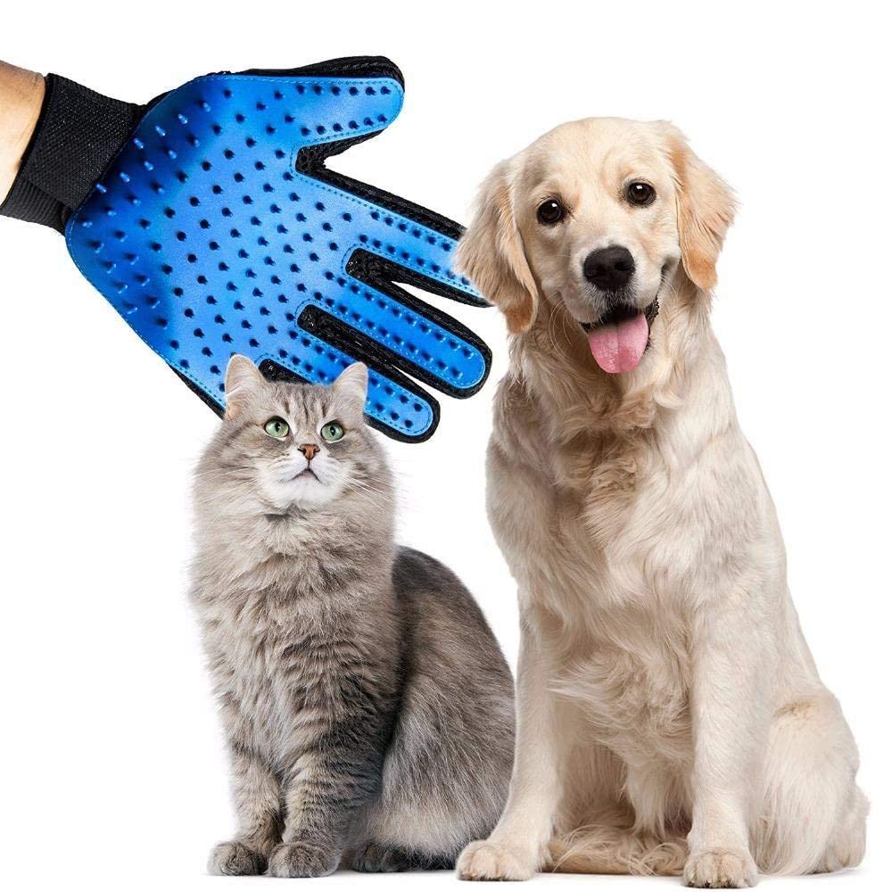 Tanzima Efficient Pet Hair Remover Mitt Enhanced 5 Finger Design Gentle Deshedding Brush Gloves for Dog and Cat with Long and Short Fur (Pack of 1) 2