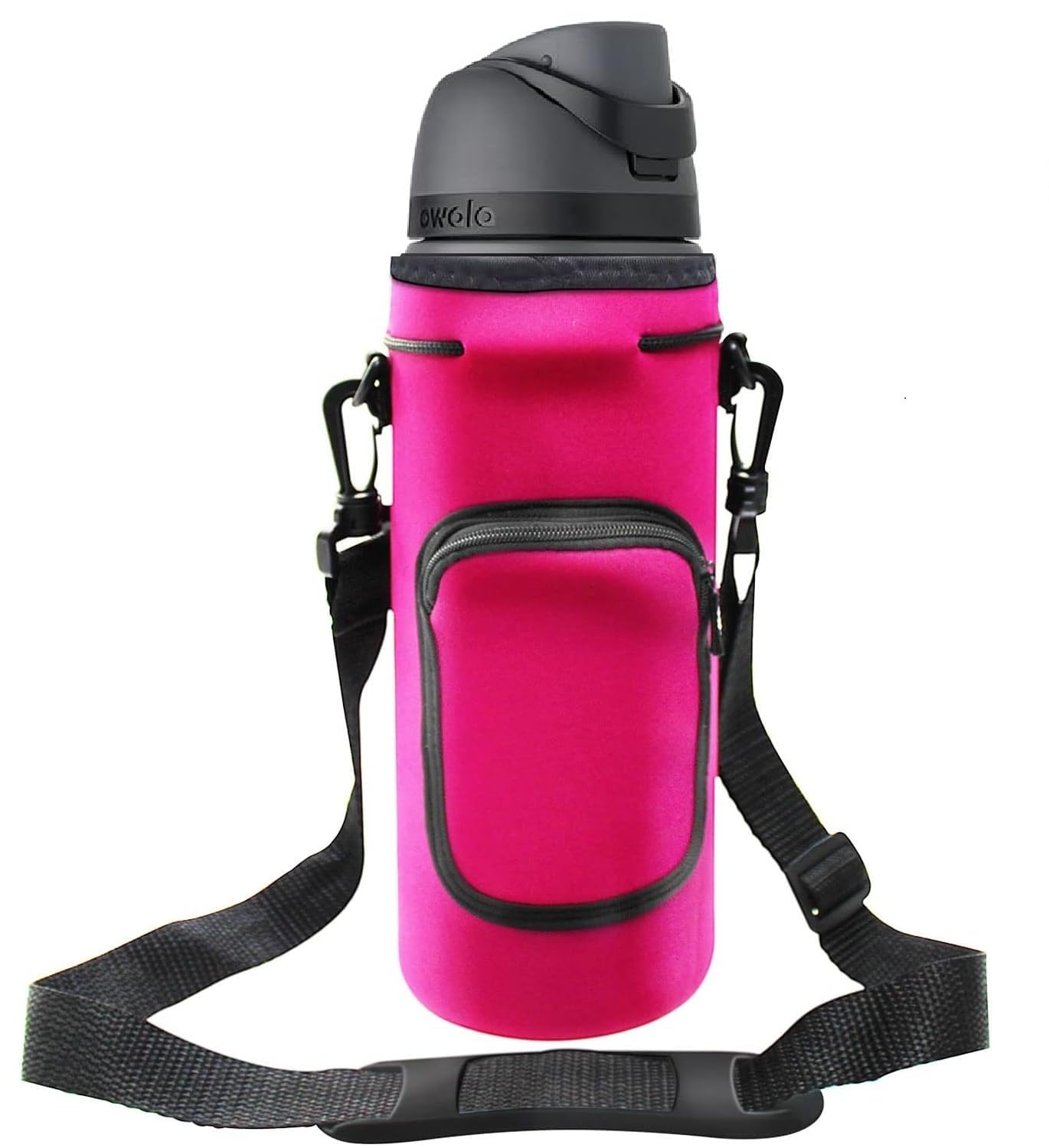 AF-WAN Carrier Water Bottle Insulation Sleeve,Waterproof, Anti-Slip, Anti-Scratch Pouch with Shoulder Strap, Compatible with Owala Insulated Stainless Steel Water Bottle (Rose Red, For 32 oz)