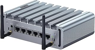 HISTTON Firewall Mini PC Celeron J4125 Router Computer 2.5GbE Gigabit LAN, DDR4 4GB RAM 256GB SSD Fanless Micro Firewall Appliance, AES-NI, SIM Slot, HD, RS232 COM, 2 USB3.0, Support Pf-sense OPNsense