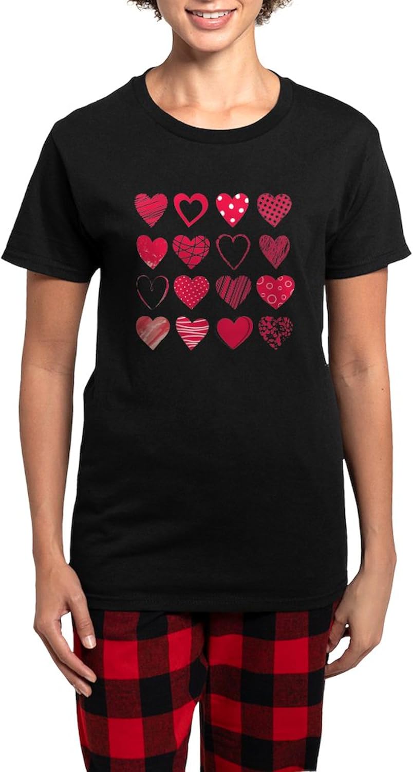 CafePress Hearts Women's Dark Pajamas Womens Novelty PJ Sleepwear