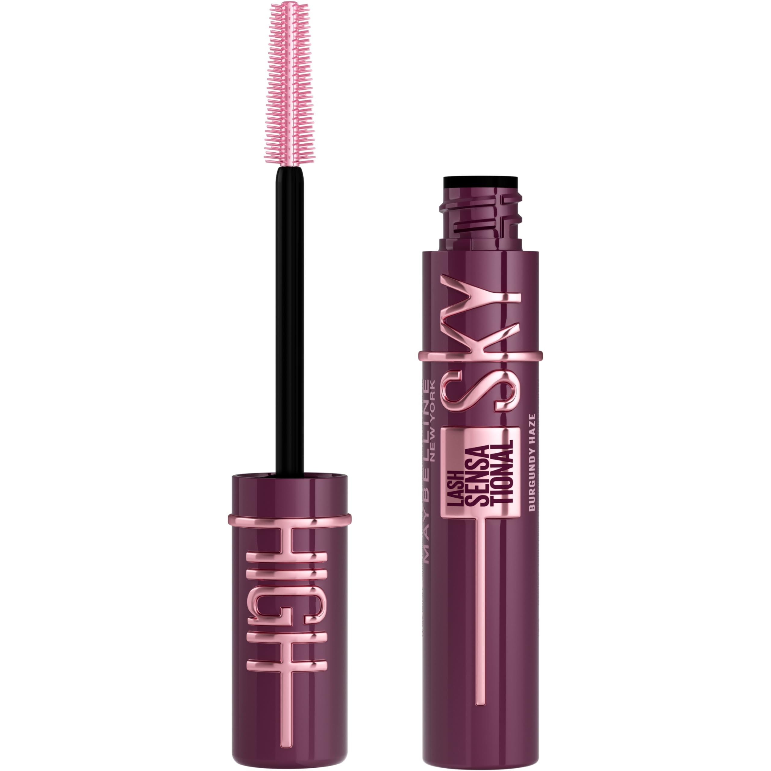 Maybelline New York Lash Sensational Sky High Máscara de Pestañas, Longitud sin límites y Volumen Redefinido, Tono Burgundy Haze, 7,2 ml