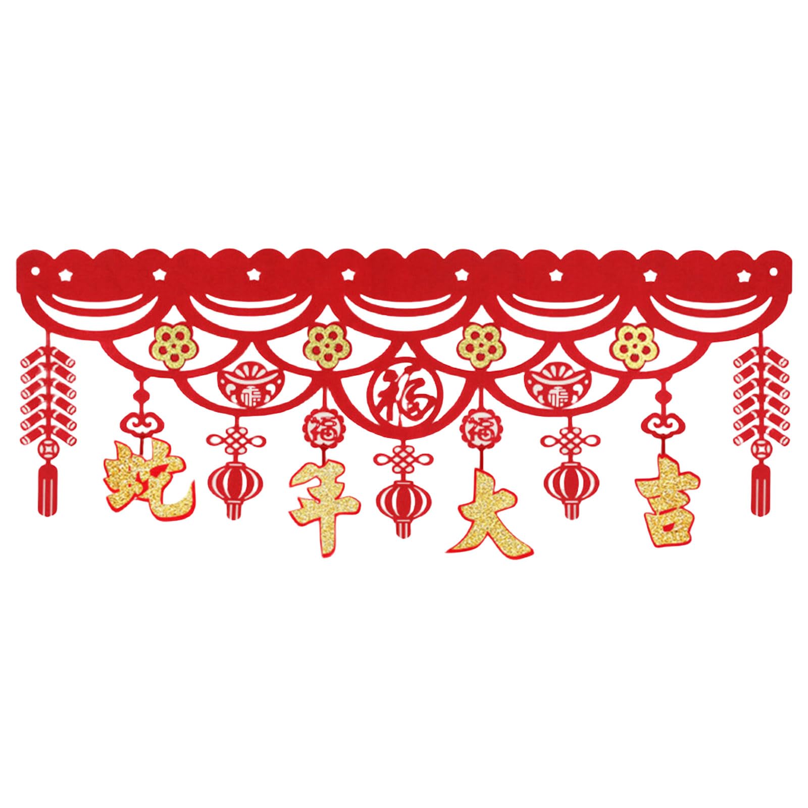 Buxuaaaa C036 Hanging Decoration Decorative Garlands Ornament For Event And Gatherings 2025 New Year Colorful Banners Pendant Easy Install Party Decoration