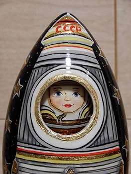 Amazon | ロシア雑貨 マトリョーシカ ロケットと宇宙飛行士大