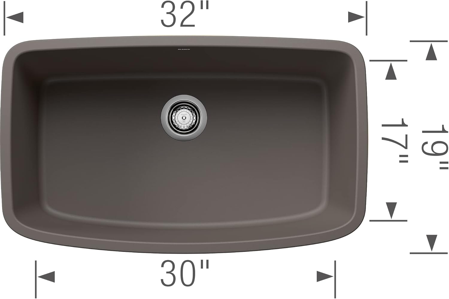 BLANCO 443128 Valea Super Single Kitchen Sink - Volcano Gray