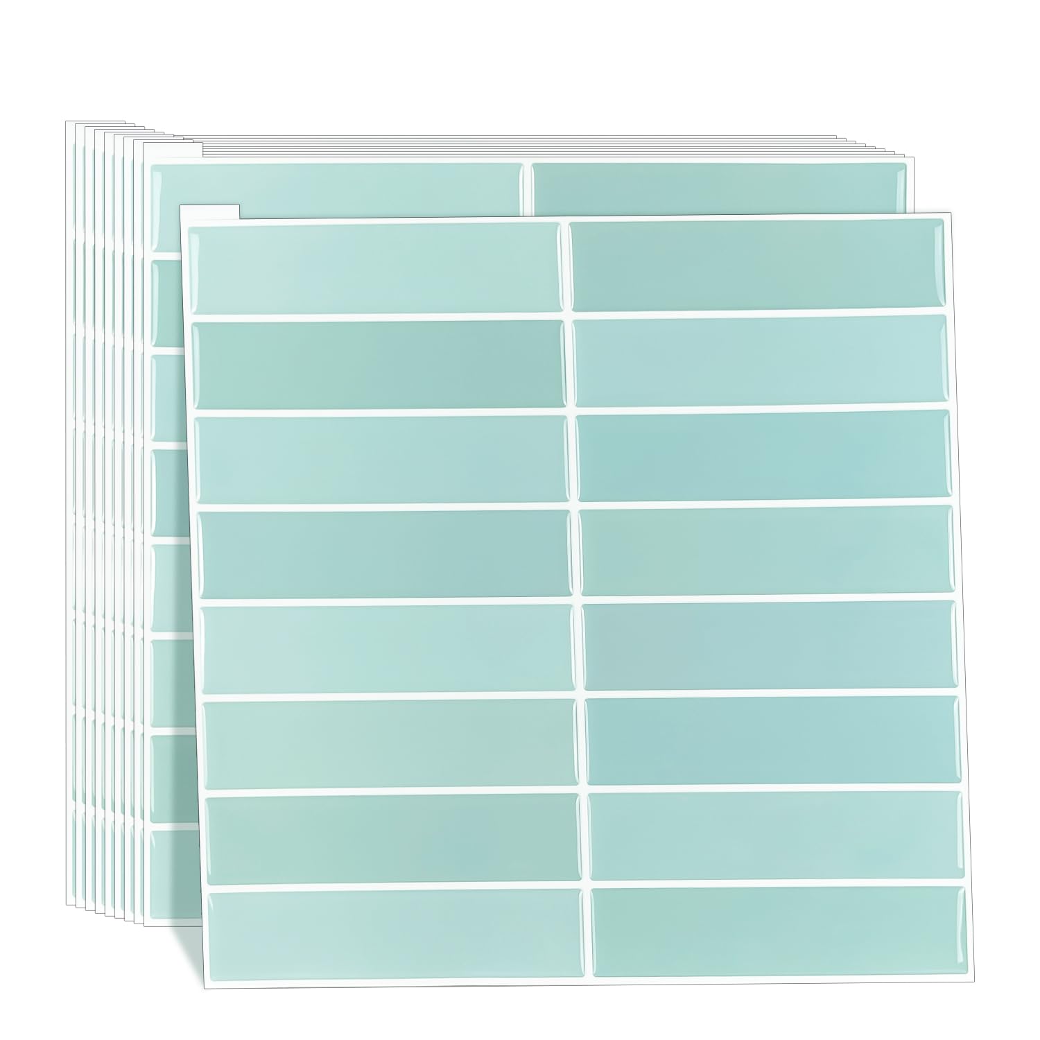 Rvhouse 3D Peel and Stick Backsplash 10"x10" 10 Sheet Blue Self Adhesive Tiles Waterproof Wallpaper for RV Decor Kitchen Bathroom Living Room Wall Panels Removable Oil-Proof Wall Stickers