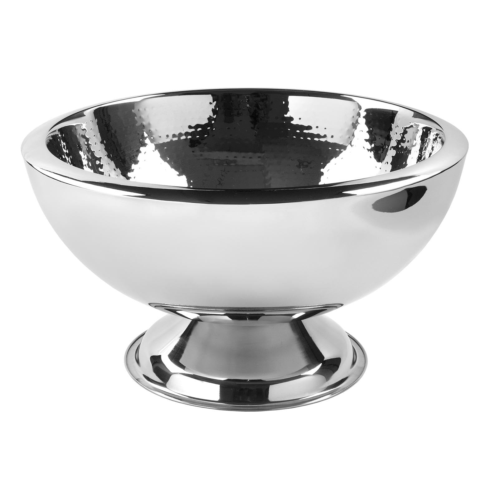 FINK Sektkühler Edelstahl doppelwandig Punchbowl Champagnerkühler groß Ø 43 cm Höhe 25 cm – Sektkühler Schale groß für Champagner Sekt Prosecco Wein – Tischdekoration Hochzeit Hochzeitsdeko