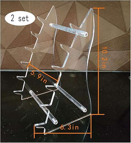 Miniatura 2 de Soporte de exhibición para cuchillos de 2 soportes Arcylic Clear6