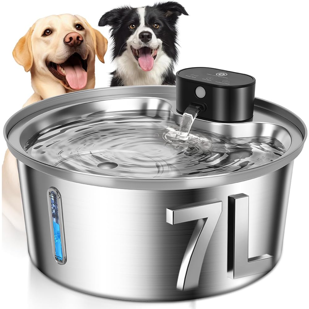 7L, Aço Inoxidável, Sem Fio Bebedouro Automatico para Pet, Fonte de Agua pra Gato, Fonte