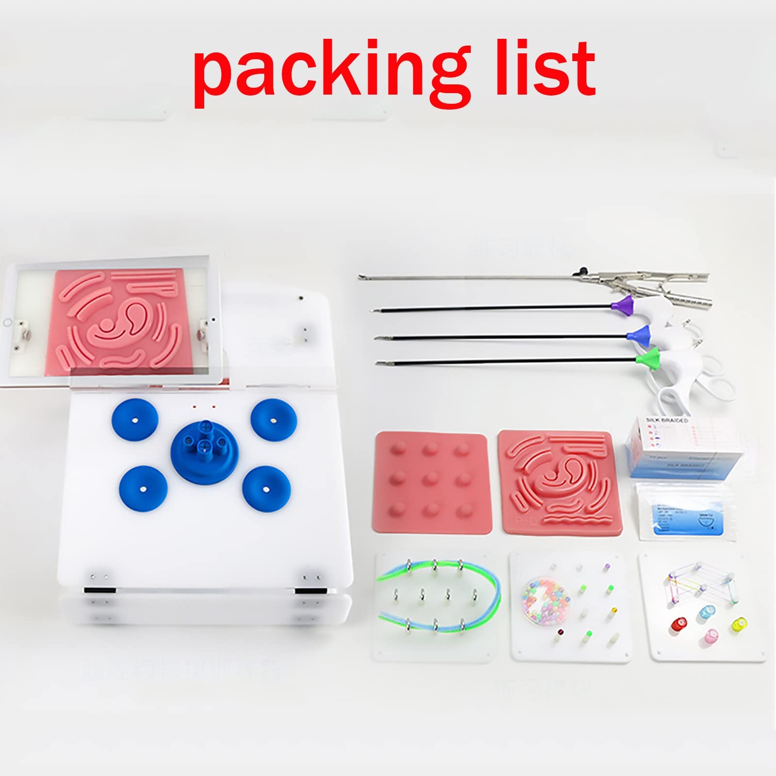 Médicos Instrumentos Laparoscópicos, simulador de Entrenamiento laparoscópico Equipo de enseñanza de cirugía médica Paquete de Caja de Entrenamiento versión Completa