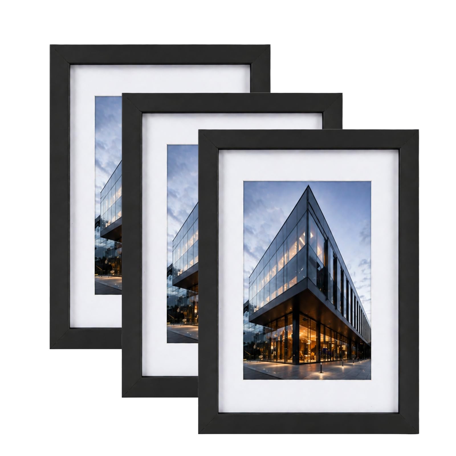 BREEZENEST A5 Photo Frames 3pcs Picture Frames Wood Black