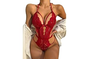 Climsphere Women Deep V One Piece Lingerie Lace Teddy