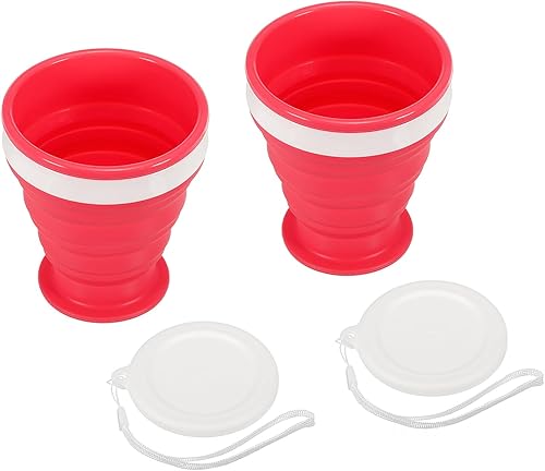 Miniatura 17 de PATIKIL Vaso plegable, paquete de 2 vasos plegables de viaje de 6.8 fl oz, taza portátil de silicona para beber para acampar, senderismo, al aire