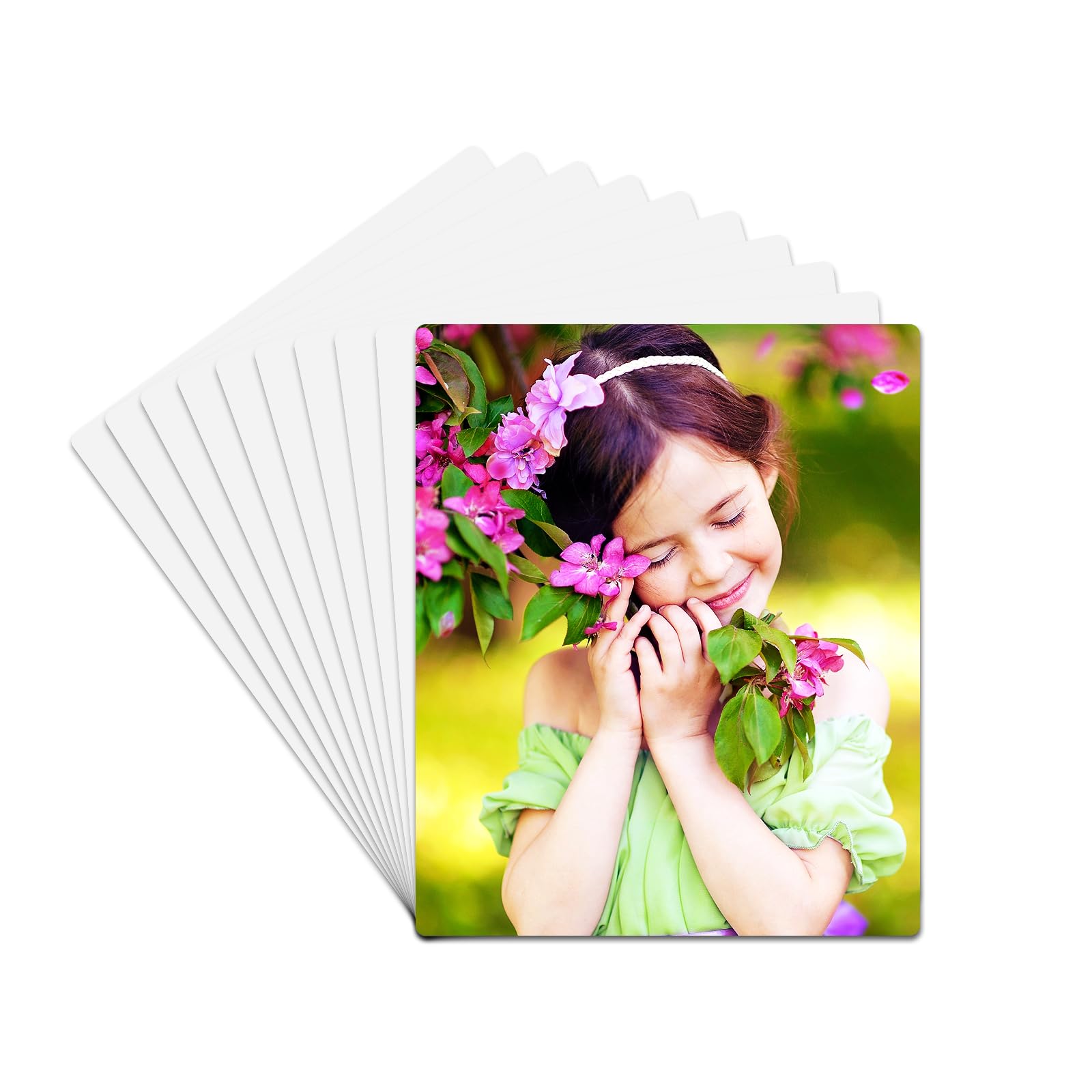 10 Pack Sublimation Photo Blanks 5.9''x7.87'', Heat Thermal Transfer Sheet DIY Picture Sublimation Sign Blanks, Metal Aluminum Photo Sign Blanks Wall Frame Poster for Custom Design Work - White-image-4
