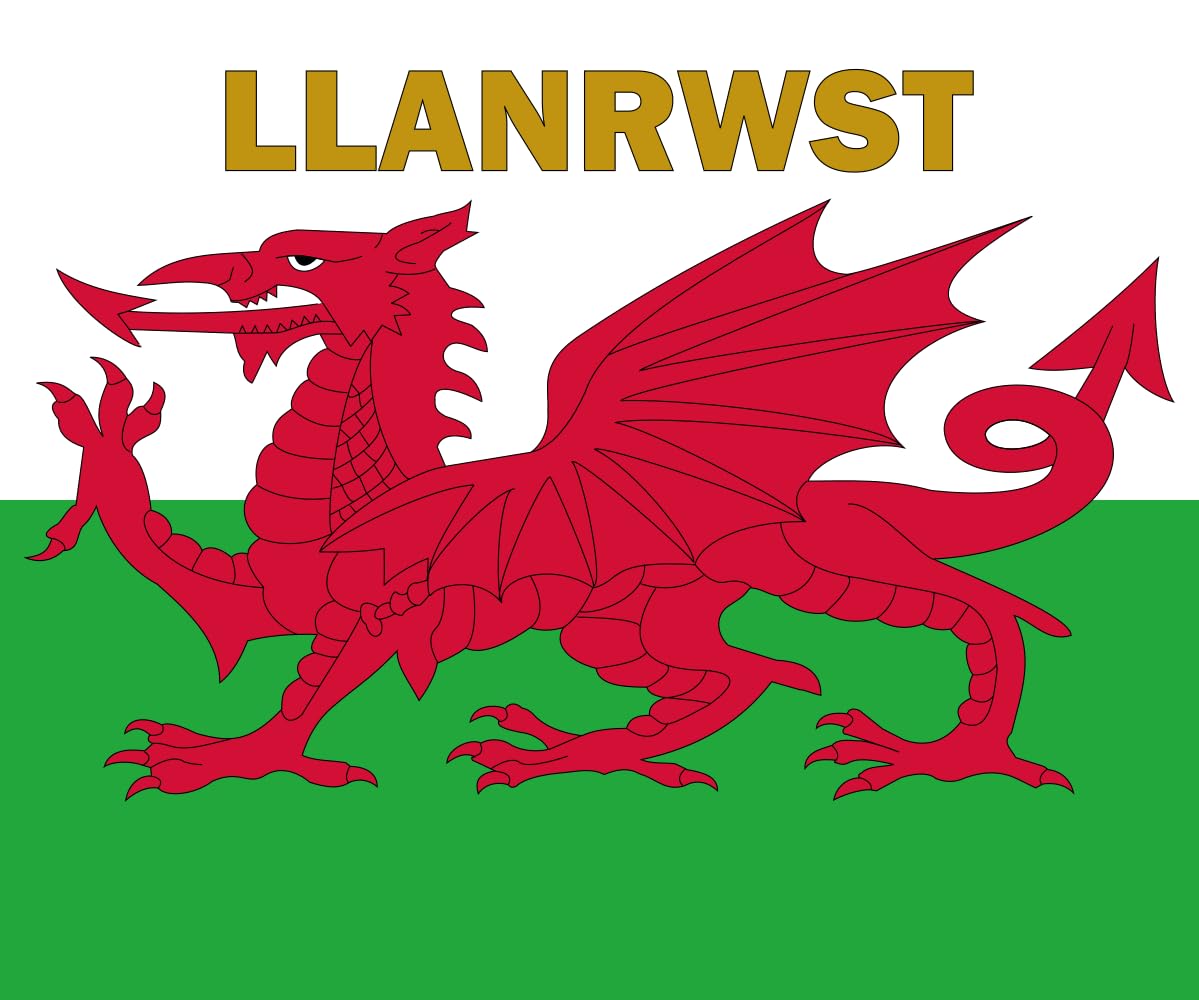 Drapeau Free Borough of Llanrwst Imagined Flag grand emblème héraldique en tissu mural