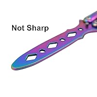 Vista 2 de Navaja de mariposa para entrenamiento, herramienta de práctica con hoja sin filo, acero inoxidable