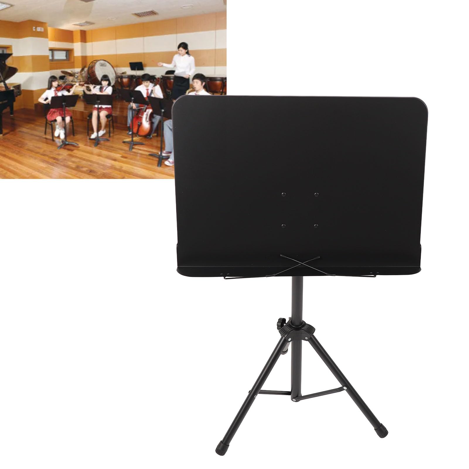 Leggio per Spartiti Leggio Pieghevole Portatile Regolabile per Musicisti Direttori D'orchestra ABS Metallo (Nera)